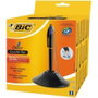 BIC Bolígrafo Counter Pen con 4 Recambios de Tinta Azul, Base y Cadena, Negro